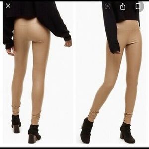 Aritzia Wilfred free leather pants colour tan